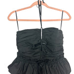 Olivaceous Black Drawstring Waist Halter Tie Romper NWT- Size S