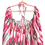 No Brand Striped Off the Shoulder Halter Romper- Size 0XL
