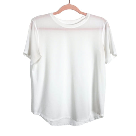 Lululemon White Mesh Back Reflector Dot Top- Size ~M (see notes)