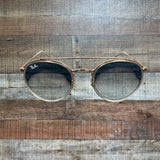 Ray Ban Polished Copper Round Double Bridge Sunglasses With Case