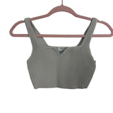 Babaton Cream Ribbed Cropped Knit Cami- Size XS