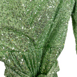 Melissa Mercedes x ELOQUII Light Green Sequin Back Cutout Romper - Size 14 (See Notes)