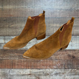 Marc Fisher Camel Suede Leather Booties- Size 8.5 (see notes)