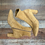 INEZ Tan Suede Leather Booties- Size 9