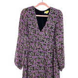 Lost + Wander Purple Floral V-Neck Dress- Size M