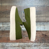 GREATS Brooklyn Olive Slip On Sneakers- Size 7