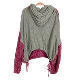 Free People Pink/Grey Zip Up Hooded Pullover - Size S