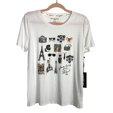 Karl Lagerfeld Paris White Paris Tee NWT- Size S (see notes)