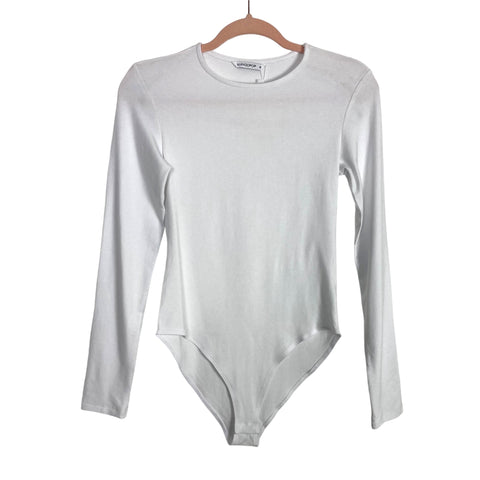 MANGOPOP White Long Sleeve Bodysuit NWT- Size S (see notes)