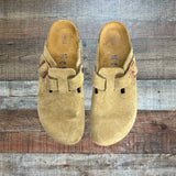 Birkenstock Taupe Boston Soft Footbed - Size 10