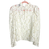 Catherine Malandrino Cream Sheer Lace Back Tie Blouse- Size S (sold out online)