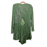 Melissa Mercedes x ELOQUII Light Green Sequin Back Cutout Romper - Size 14 (See Notes)