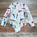Pink Chicken New York Nautical Print Zipper One Piece- Size 4Y