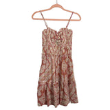 Vici Pink Printed Front Cutout Smocked Dress- Size S