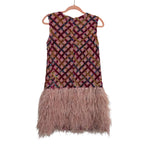 Queen Of Sparkles Light Pink Diamond Feather Dress - Size XS