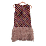Queen Of Sparkles Light Pink Diamond Feather Dress - Size XS