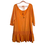 Free People Beach Orange Tie Back Smocked Dress- Size S