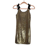 J Crew Crewcuts Gold Sequin Bow Strap Dress - Size 14 Girls