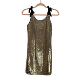 J Crew Crewcuts Gold Sequin Bow Strap Dress - Size 14 Girls