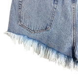 Superdown Light Wash Distressed Raw Hem Jean Shorts- Size 28 (see notes)
