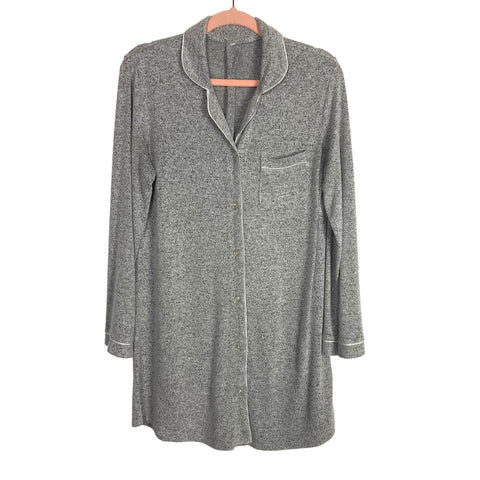 No Brand Gray Space Dye Button Up Night Shirt- Size ~M (see notes, no size tag, fits like a medium)