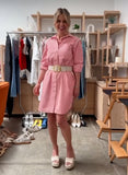 Free Assembly Red Alert Cotton Belted Shirtdress - Size XS (Sold Out Online!)