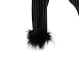 WAYF Black/Gold Metallic Turtleneck Thong Bodysuit - Size XL