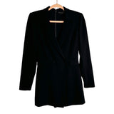 Alice + Olivia Classics Black Double Breasted Blazer Romper- Size 2