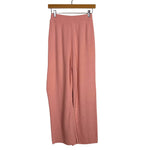 Lillusory Pink Textured Knit Button Detail Top and Pants Set- Size S (sold as a set)