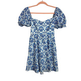 Show Me Your Mumu Blue and White Back Lace Up Dress- Size S