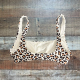 Aerie Cream Animal Print Padded Bikini Top- Size XS
