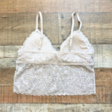 Aerie Beige Lace Padded Bralette- Size L (we have matching underwear)