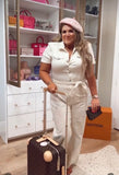 Paige Cream Denim Jumpsuit- Size 12 (see notes)