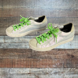 P448 Camo Iridescent Green Sparkle Lace Sneakers - Size 37 (See Notes)
