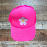 Otto Hot Pink with White Flower Trucker Hat