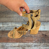 Dolce Vita Suede Studded Cork Heel Sandals- Size 9.5 (see notes)