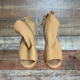 Dolce Vita Leather Peep Toe Slingback Booties- Size 8 (see notes)