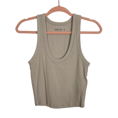 Abercrombie & Fitch Soft A&F Essentials Taupe Scoop Neck Tank Top - Size M