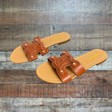 Lemonade Cognac Wifey Material Sandals NWOT - Size 9