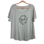 Event Blossom Heather Gray Wide Scoop Neck Bride Tee- Size ~L (no size tag, fits like a large)