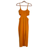 h:ours Orange Side Cutout Front Slit Dress- Size M