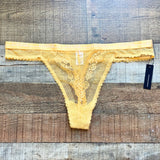 Lounge Golden Yellow Sheer Lace Liberty Balcony Thong NWT- Size XL