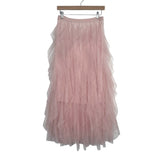Strut & Bolt Pink Tulle Semi Lined Skirt- Size L
