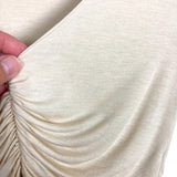 No Brand Cream Cinched Front Cropped Top- Size ~XS (see notes)