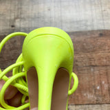 Elisabet Lang Neon Green Strappy Lace Up Pointed Toe Heel Sandals- Size 7 (see notes)