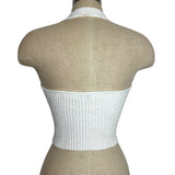Emory Park White Ribbed Halter Top - Size S (See Notes)
