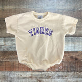Maxwell Monograms Cream Tigers Onesie- Size 6-12M (see notes)