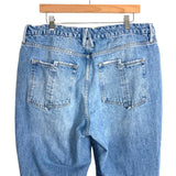 Good American Light Wash Distressed Raw Hem Jeans- Size 15 (Inseam 26")