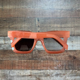 Ryan Simkhai Eyeshop Orange Boxy Frame Polarized Sunglasses NEW