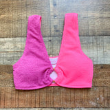 Pink Lily Magenta/Hot Pink Textured Padded Bikini Top- Size S (we have matching bottoms)